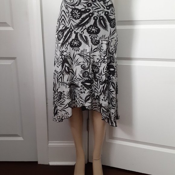 Floral Faux Wrap Midi A Line Apt 9 Skirt Size 8 - Picture 5 of 11